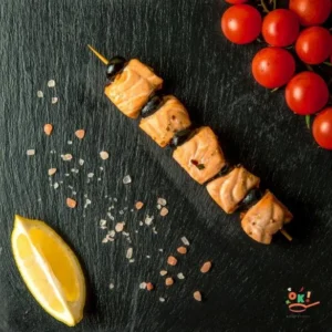 Брошет із лосося і маслинами