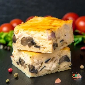 Відкритий пиріг з куркою і грибами